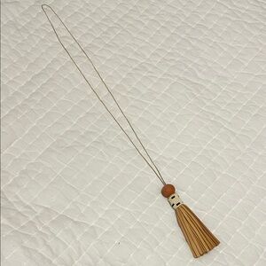 Artisan Tan Tassel Necklace